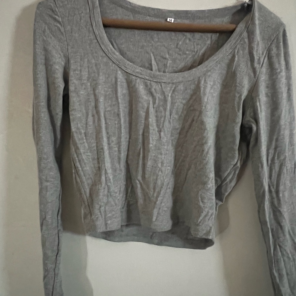 Gray Long Sleeve Women's Top